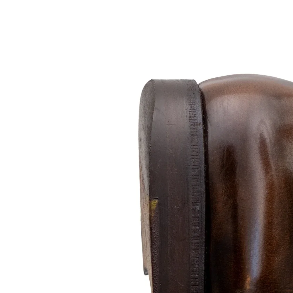 PRADA Brown Polished Leather Square Toe Derby Dress Shoes US‎ 8 UK 7